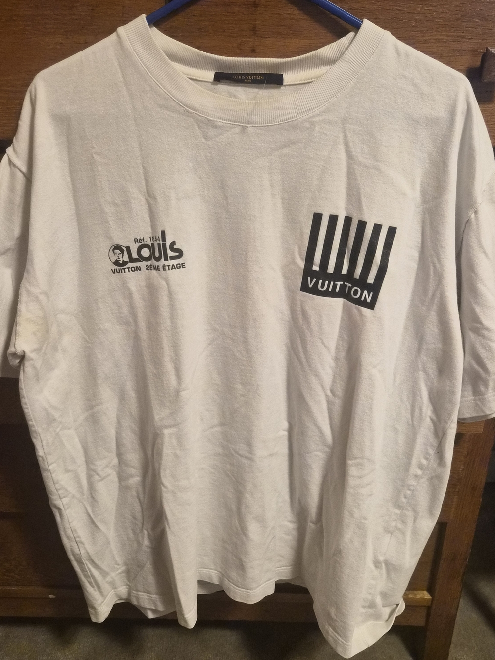 Louis Vuitton White Short-Sleeve Graphic Logo Tee